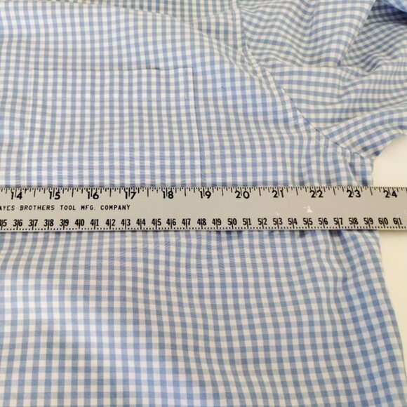 Brooks Brothers The Original Polo Shirt Blue Check Mens Large Non Iron - Picture 4 of 6